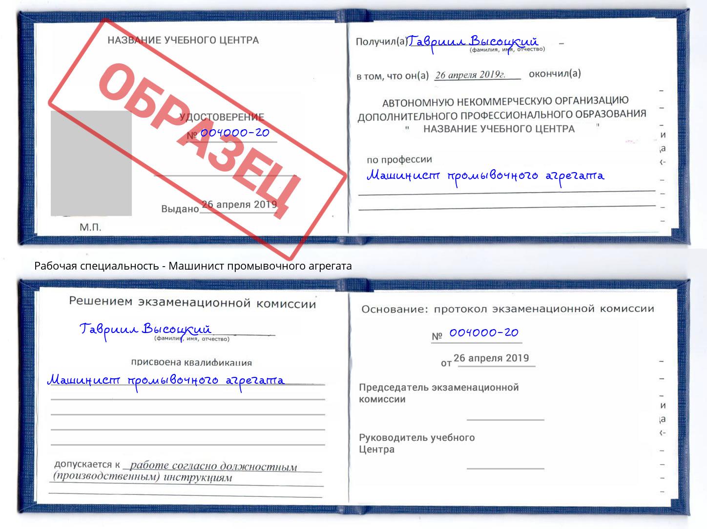 Машинист промывочного агрегата Химки