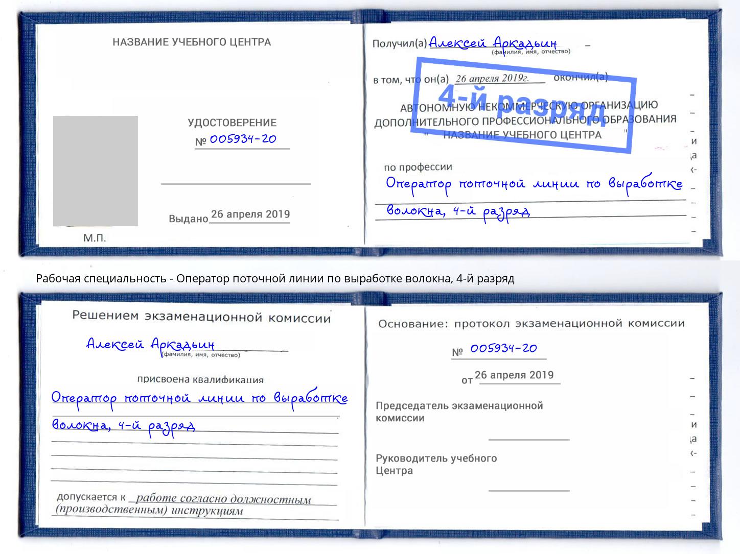 корочка 4-й разряд Оператор поточной линии по выработке волокна Химки